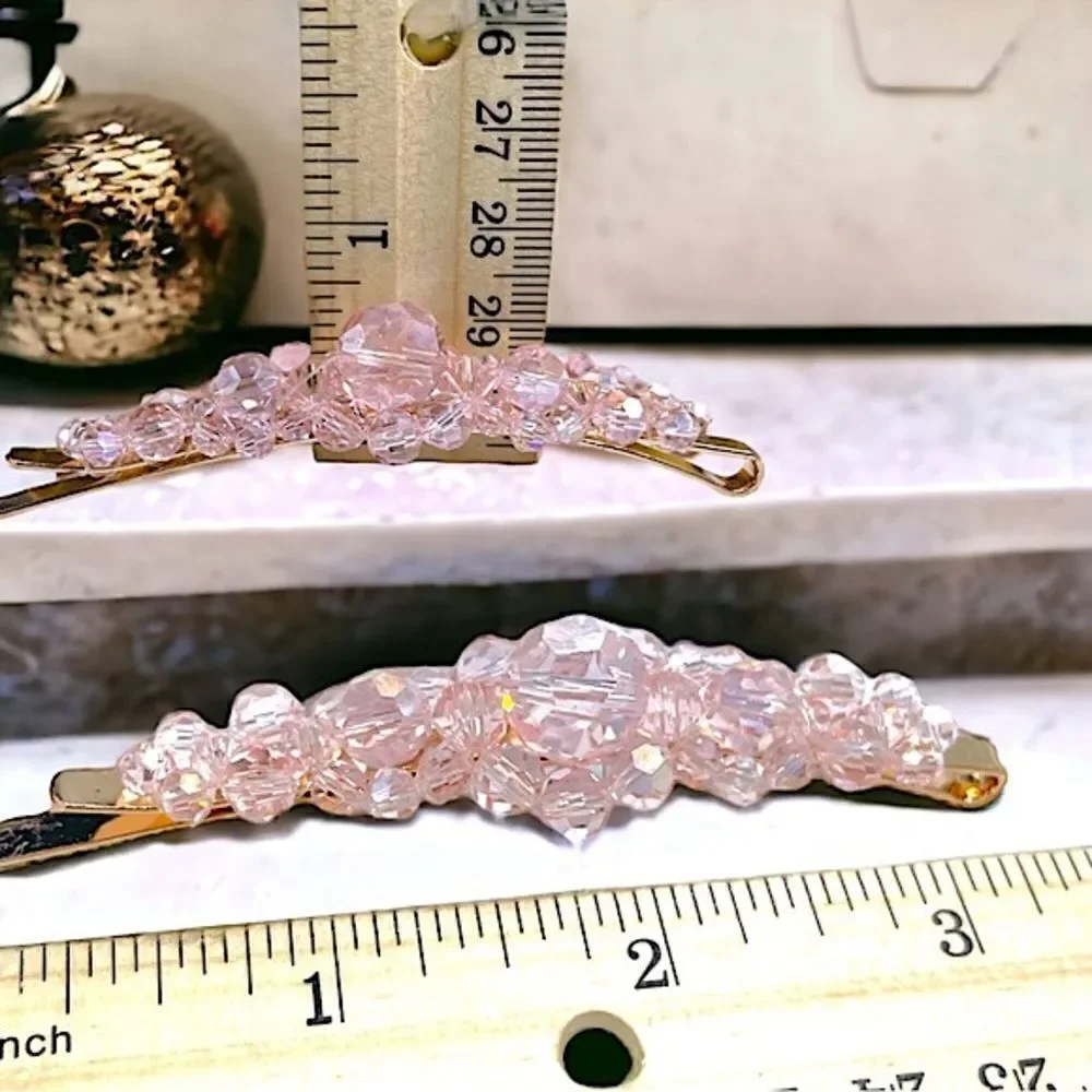 Crystal Studded l Barrette, Hair Clip l Gold Hardware l 5 Colors to Choose l New
